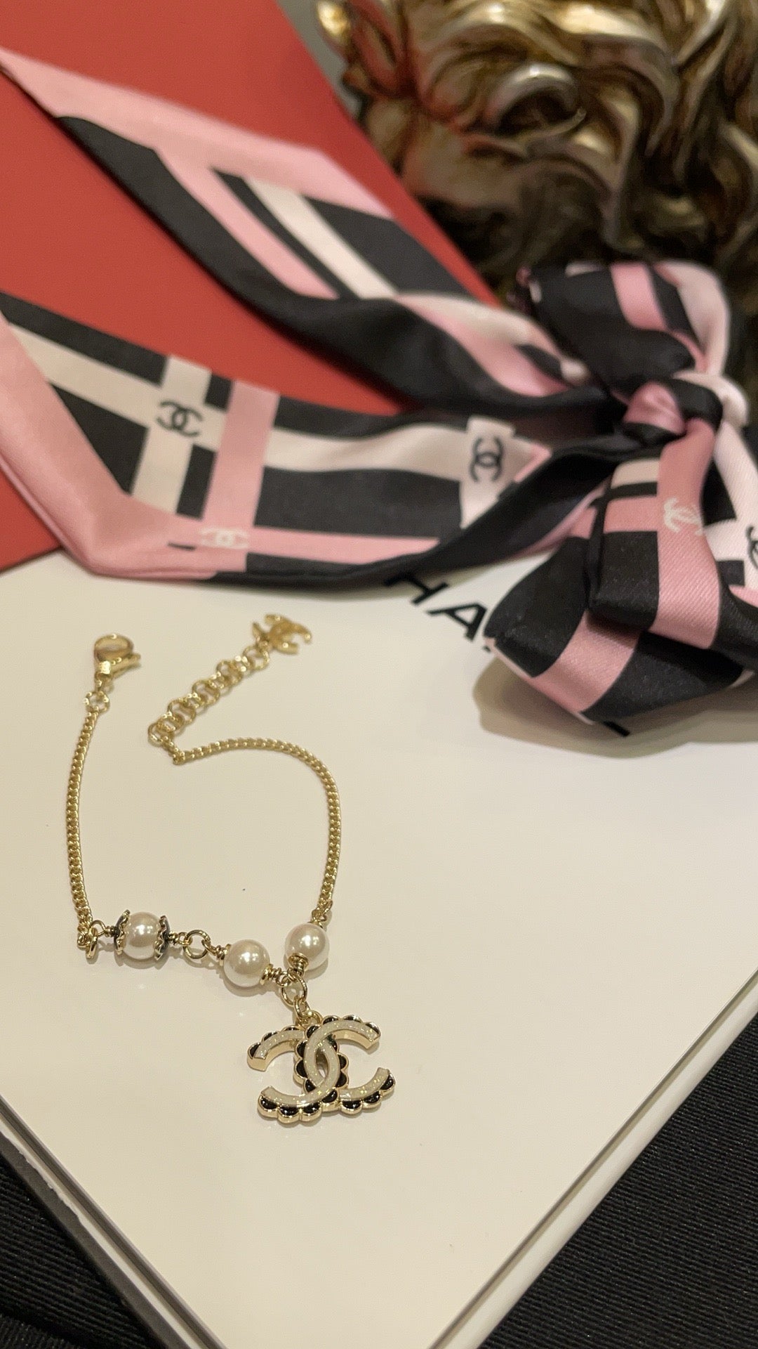 18K CC -Style Elegant Pendant Bracelet for Women, CHANE