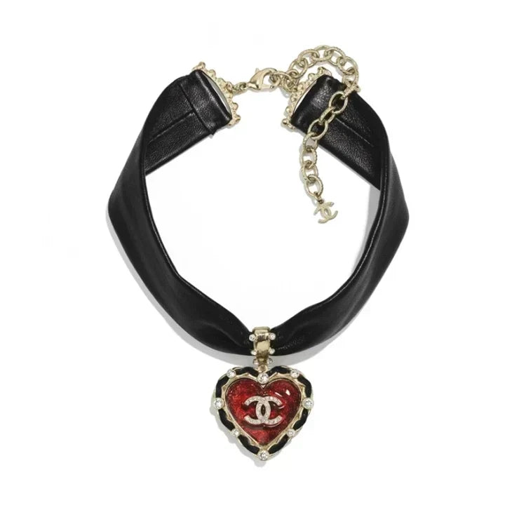 18K  CC1 2026 Leather Choker Necklace