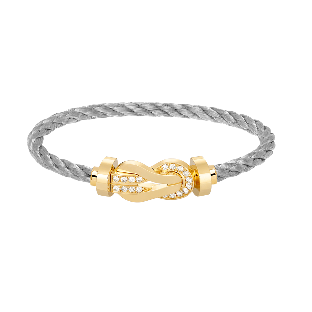 CCjewelry CHANCE LARGE 8 FIGURE BUCKLE HALF DIAMOND BRACELET GOLD FRED