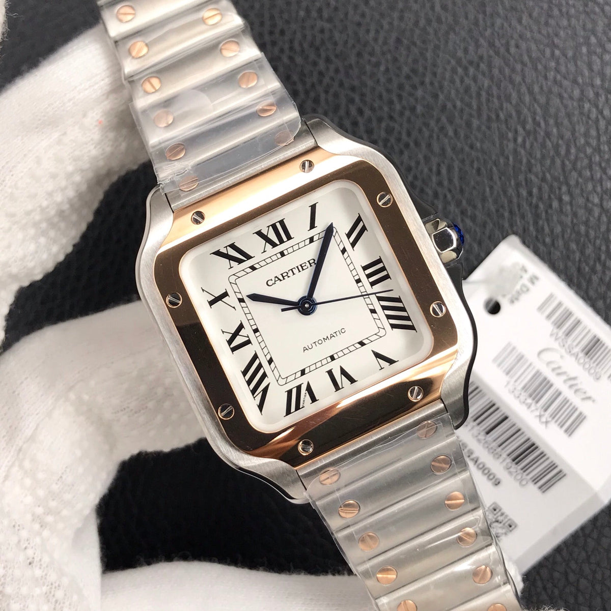 SANTOS LADY 35.1MM ROSE GOLD STEELCARTI WATCH