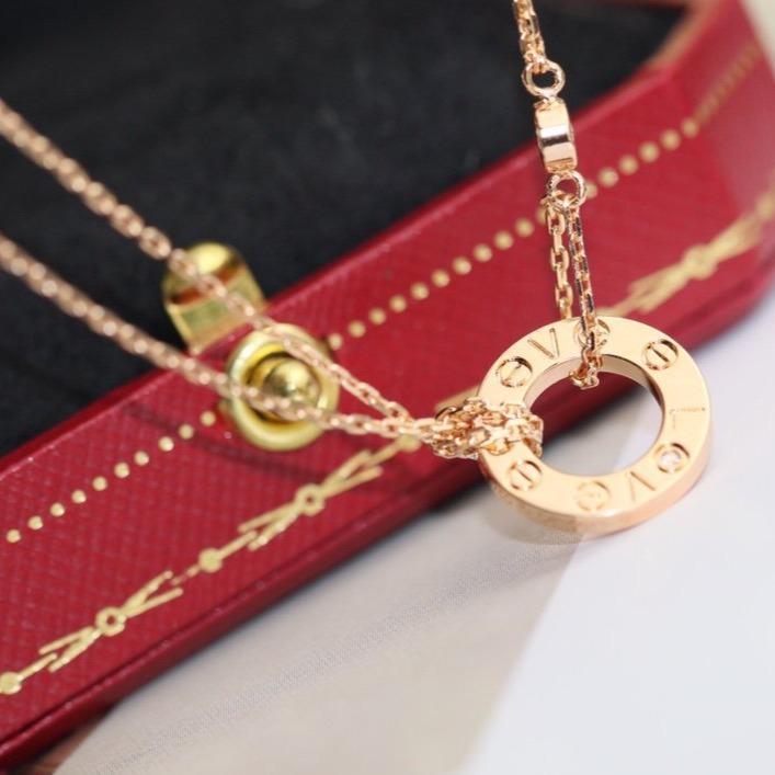 CCjewelry LOVE NECKLACE ADJUSTABLE ROSE GOLD 2 DIAMOND