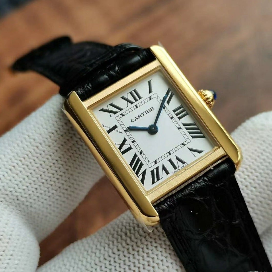 TANK LOUIS QUARTZ GOLD CASE CARTI WATCH