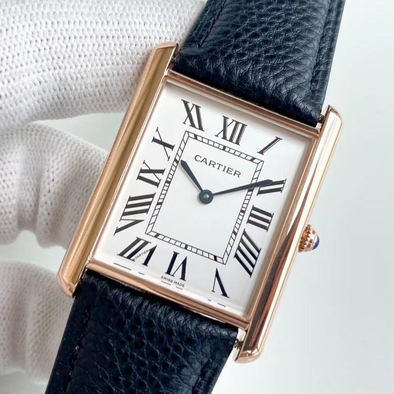 TANK SOLO QUARTZ GOLD CASE CALF SKIN CARTI WATCH