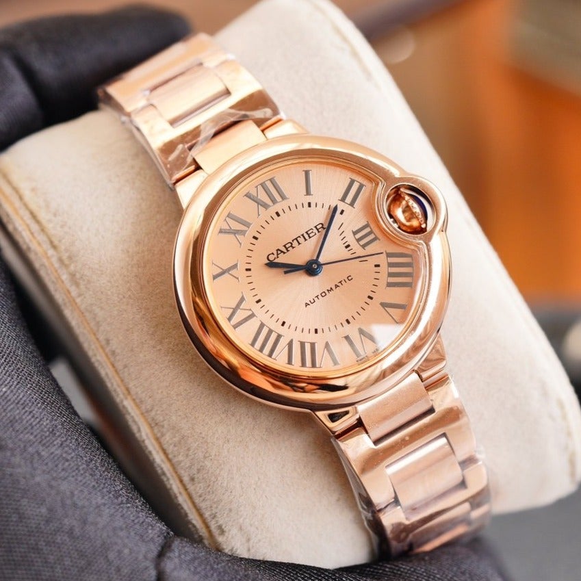 BALLON BLEU 33MM AUTOMATIC ROSE GOLD DIAL CARTI WATCH