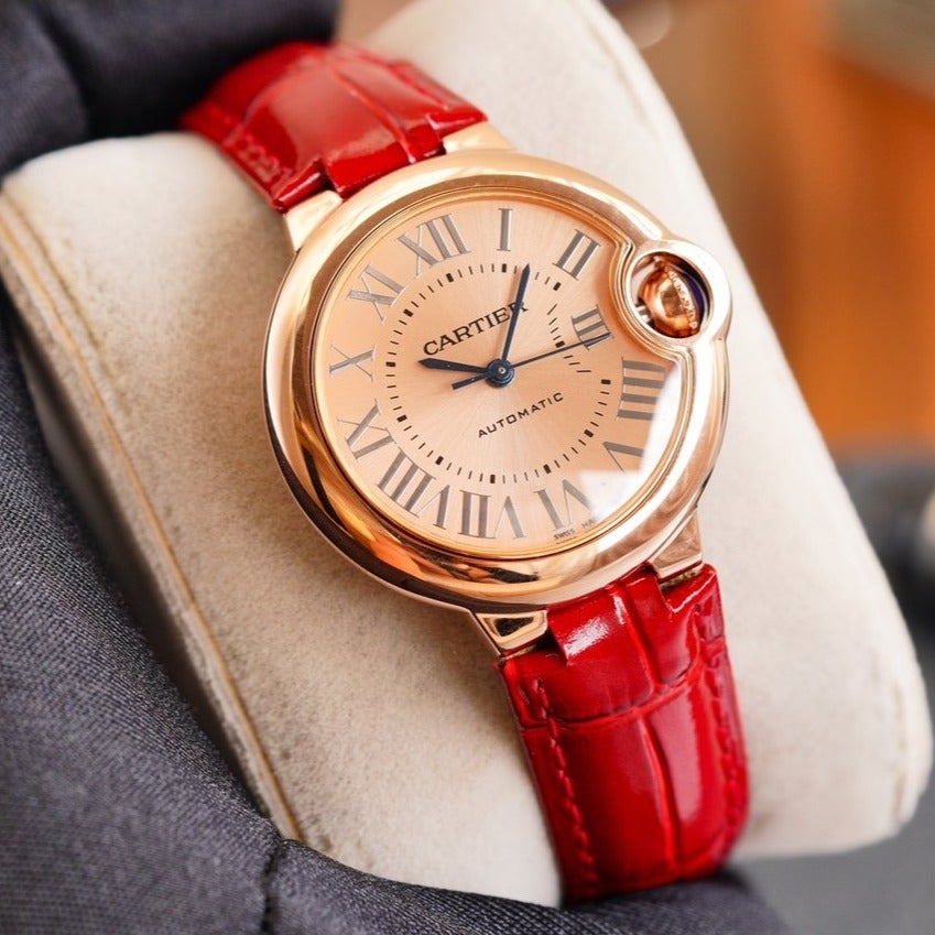 BALLON BLEU 33MM AUTOMATIC ROSE GOLD DIAL CARTI WATCH
