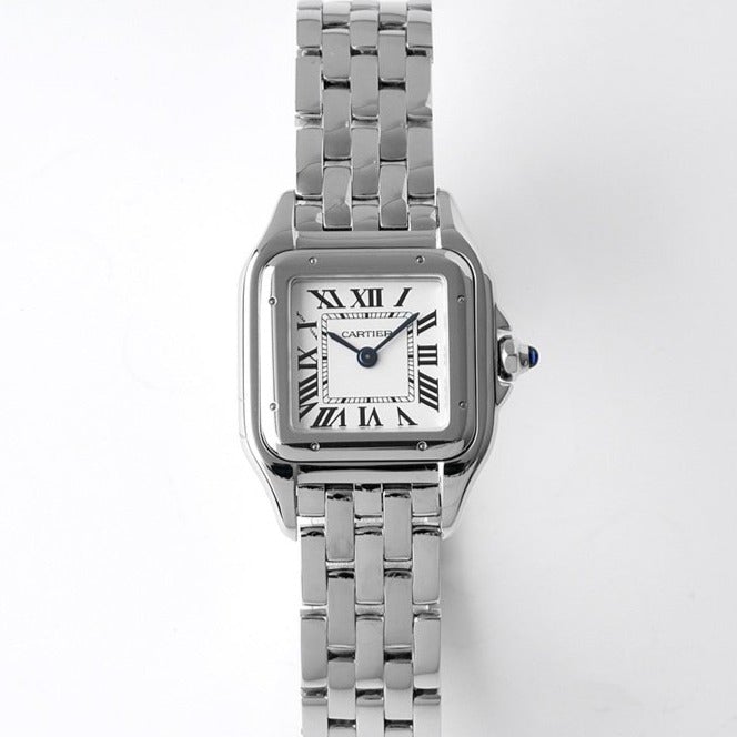 PANTHERE DE CARTIE 22MM QUARTZ STEEL WHITE DIALCARTI WATCH