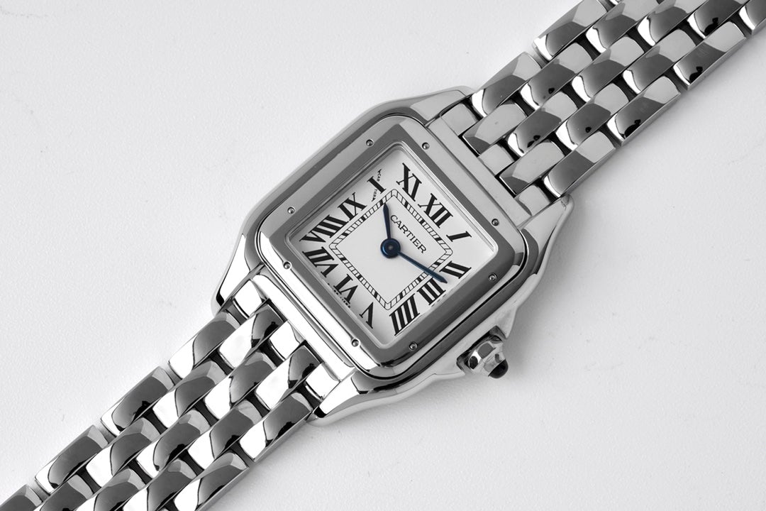 PANTHERE DE CARTIE 22MM QUARTZ STEEL WHITE DIALCARTI WATCH