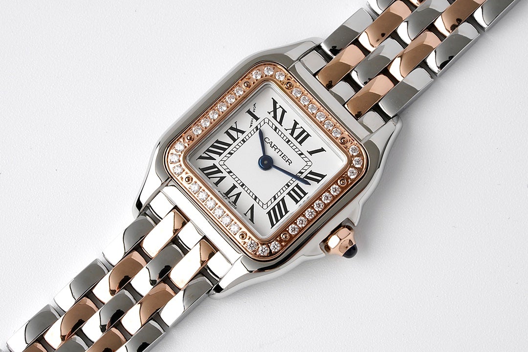 PANTHERE DE CARTIE 22MM QUARTZ ROSE GOLD STEEL WHITE DIAL CARTI WATCH