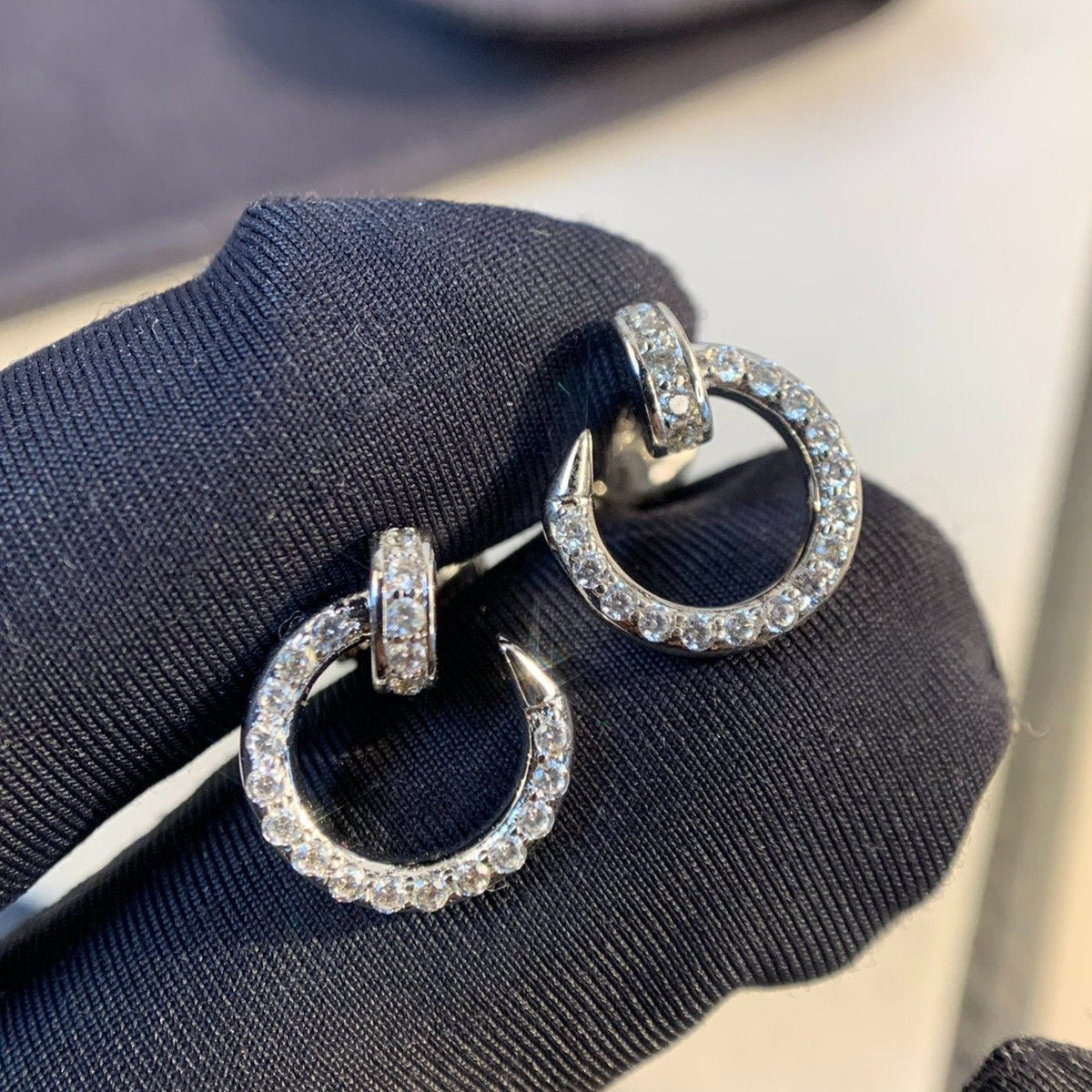 CCjewelry JUSTE EARRINGS SILVER DIAMONDS