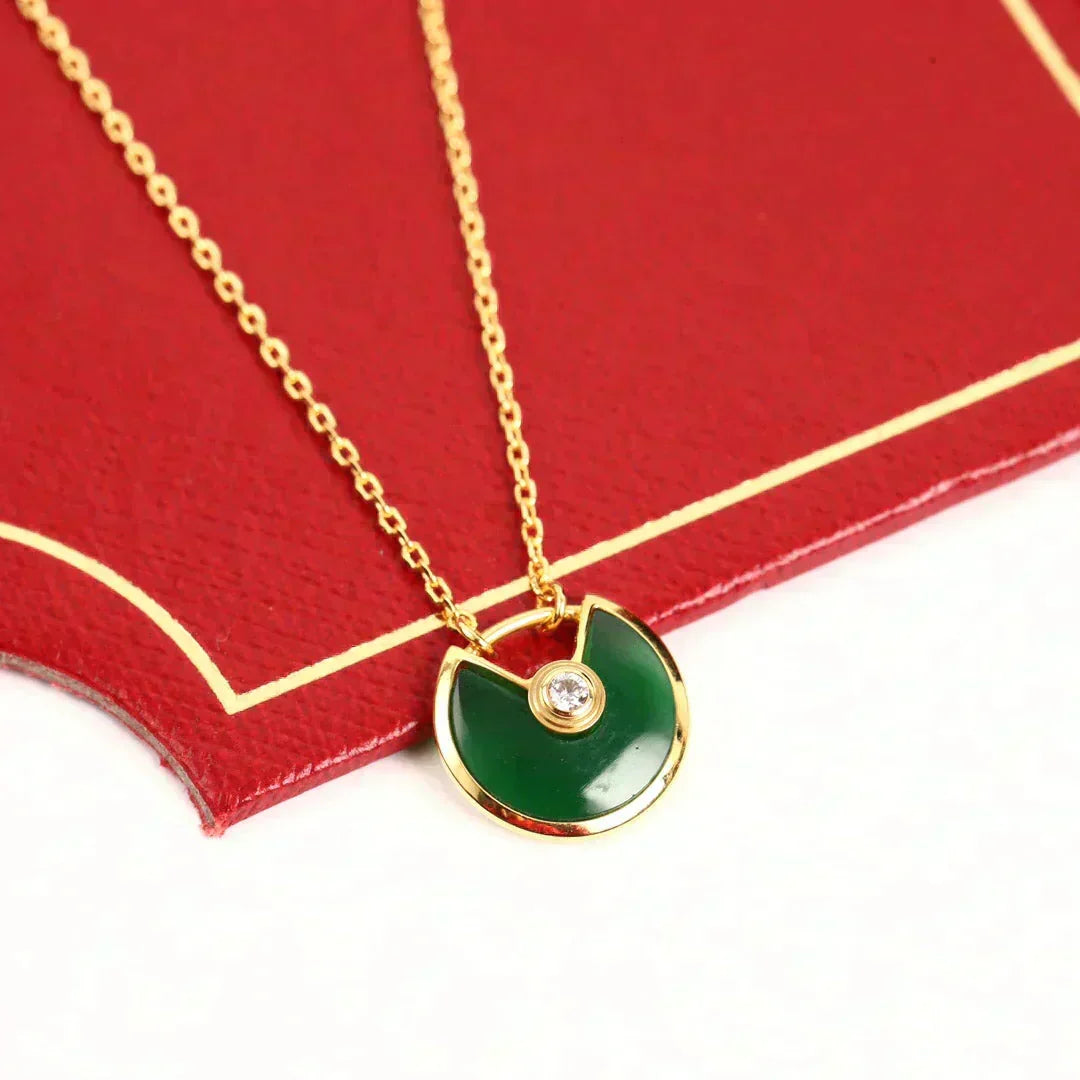 CCjewelry AMULETTE GOLD MALACHITE NECKLACE