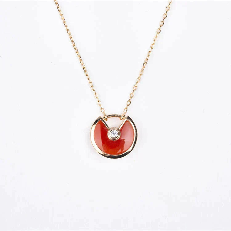 CCjewelry AMULETTE GOLD CARNELIAN ONYX NECKLACE