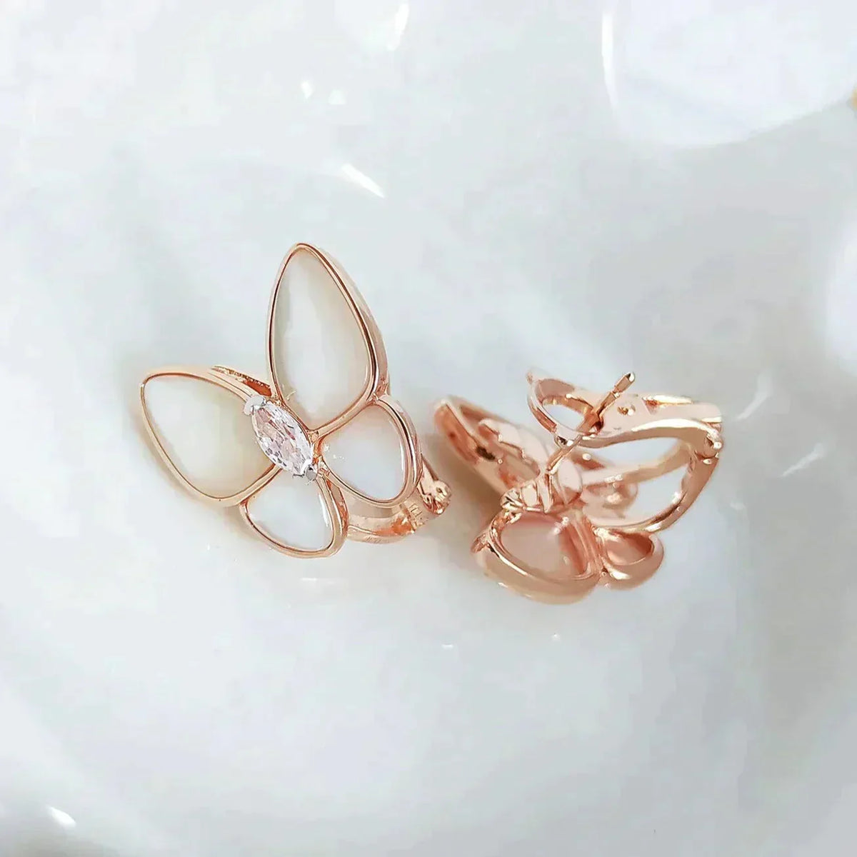 CCjewelry BUTTERFLY MOP DIAMOND EARRINGS