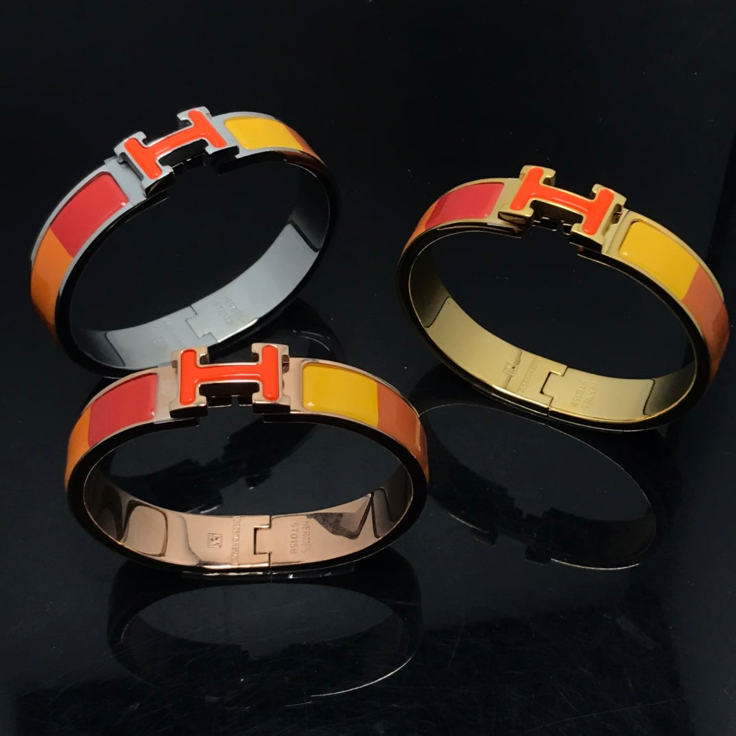 CCjewelry H BRACELET ORANGE RAINBOW CERAMIC HERME