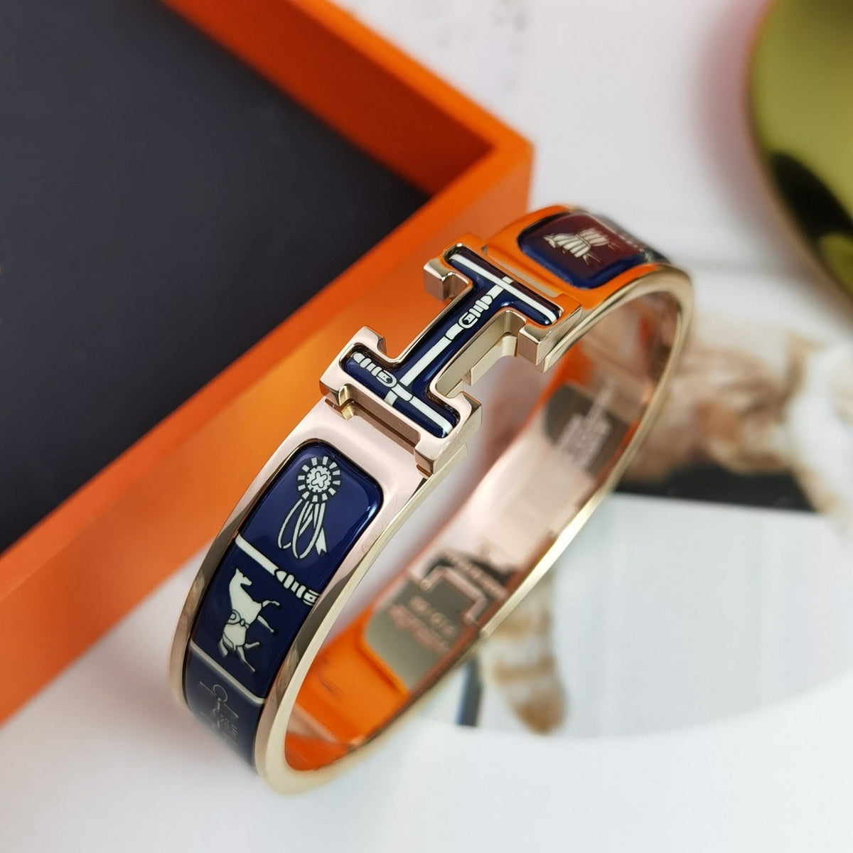 CCjewelry H COUVERTURES DARK BLUE BRACELET HERME