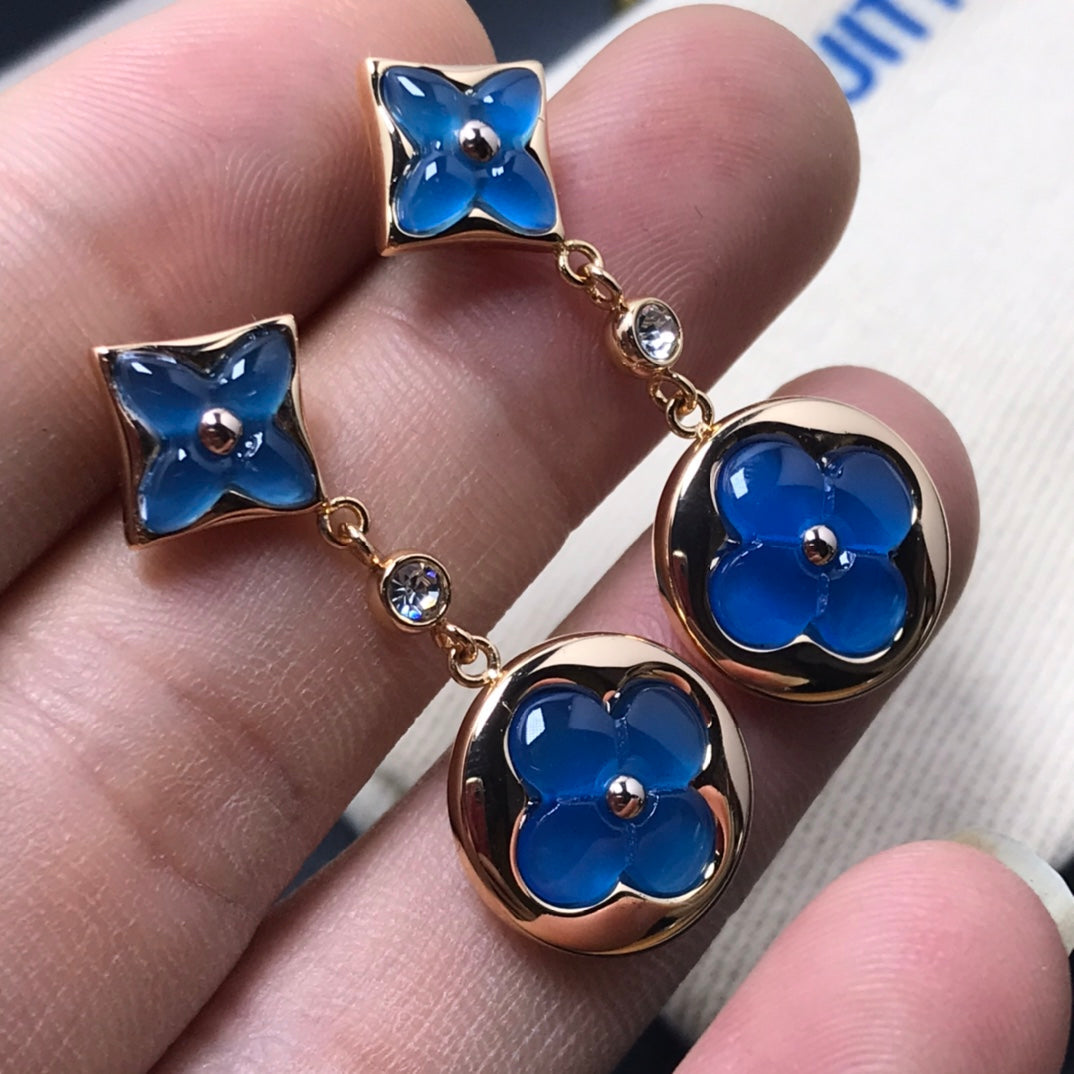 CCjewelry STAR AND SUN AGATE DIAMOND EARRINGS L.V