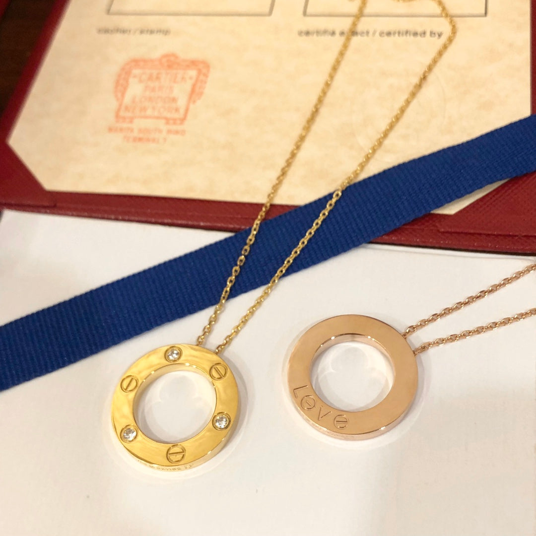 CCjewelry LOVE NECKLACE 16MM 3 DIAMONDS