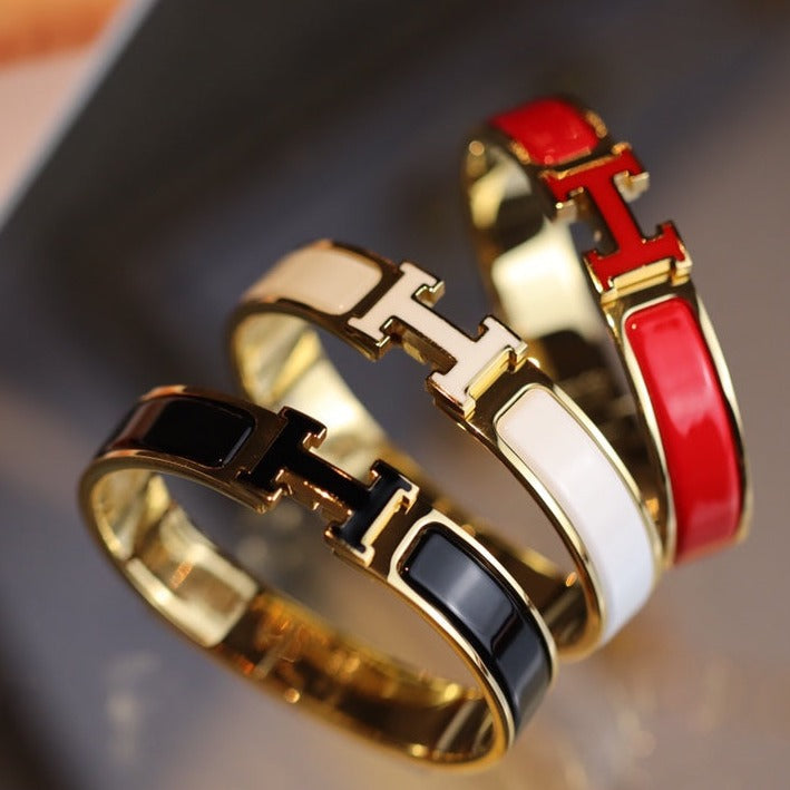 CCjewelry H BRACELET 12MM GOLD HERME