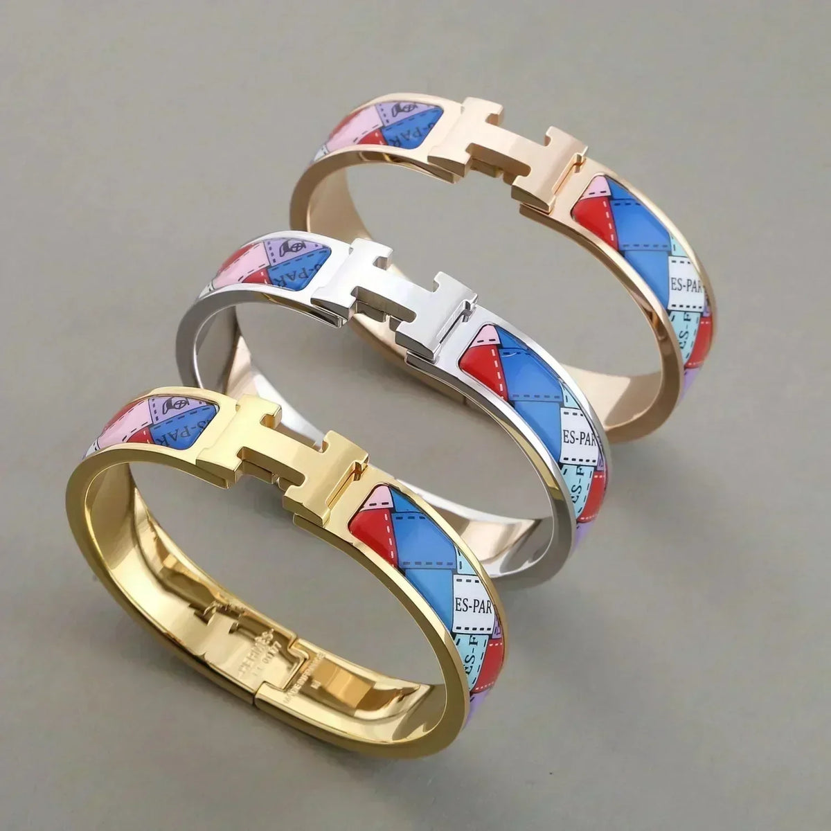 CCjewelry H BRACELET DOTTED BORDER 12MM HERME