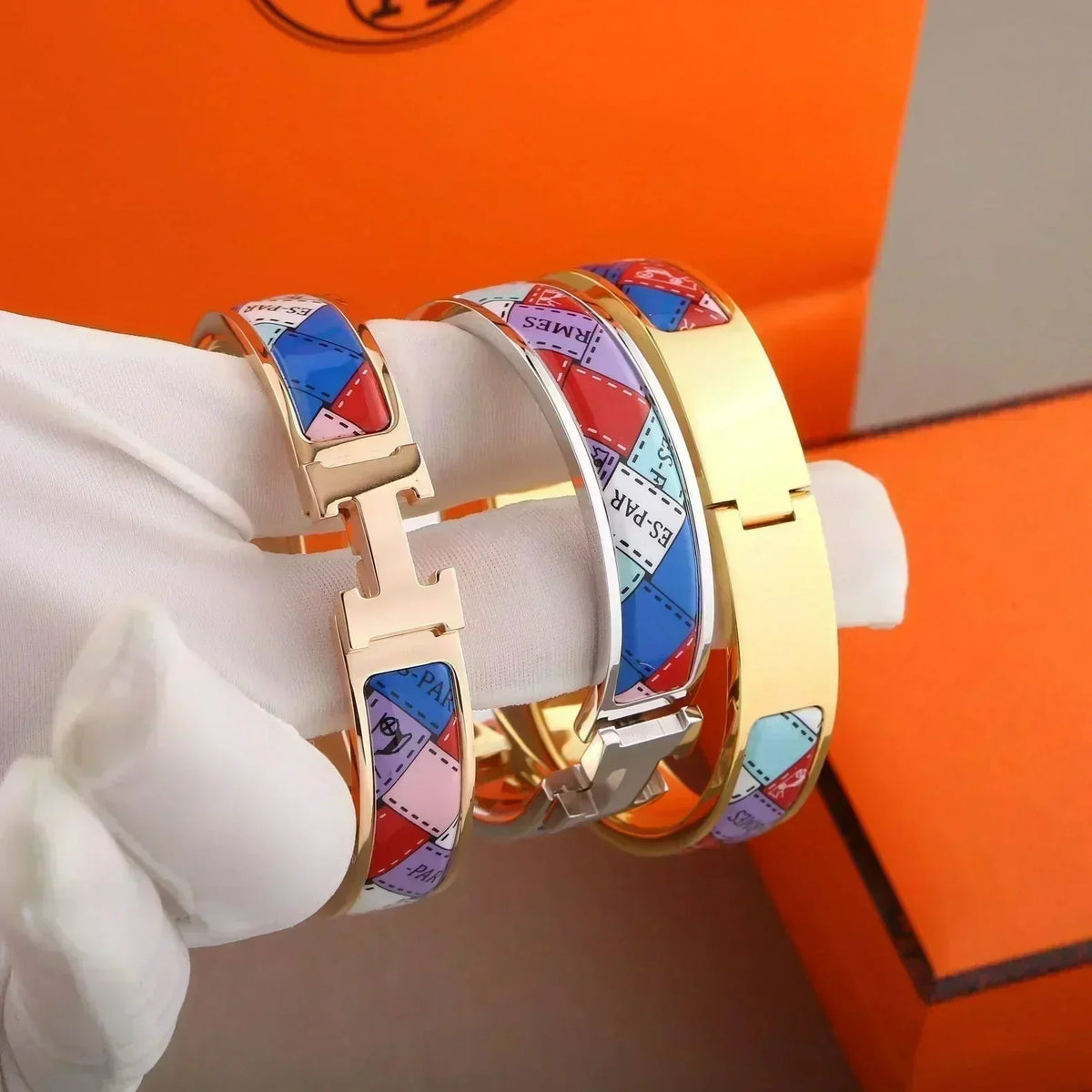 CCjewelry H BRACELET DOTTED BORDER 12MM HERME