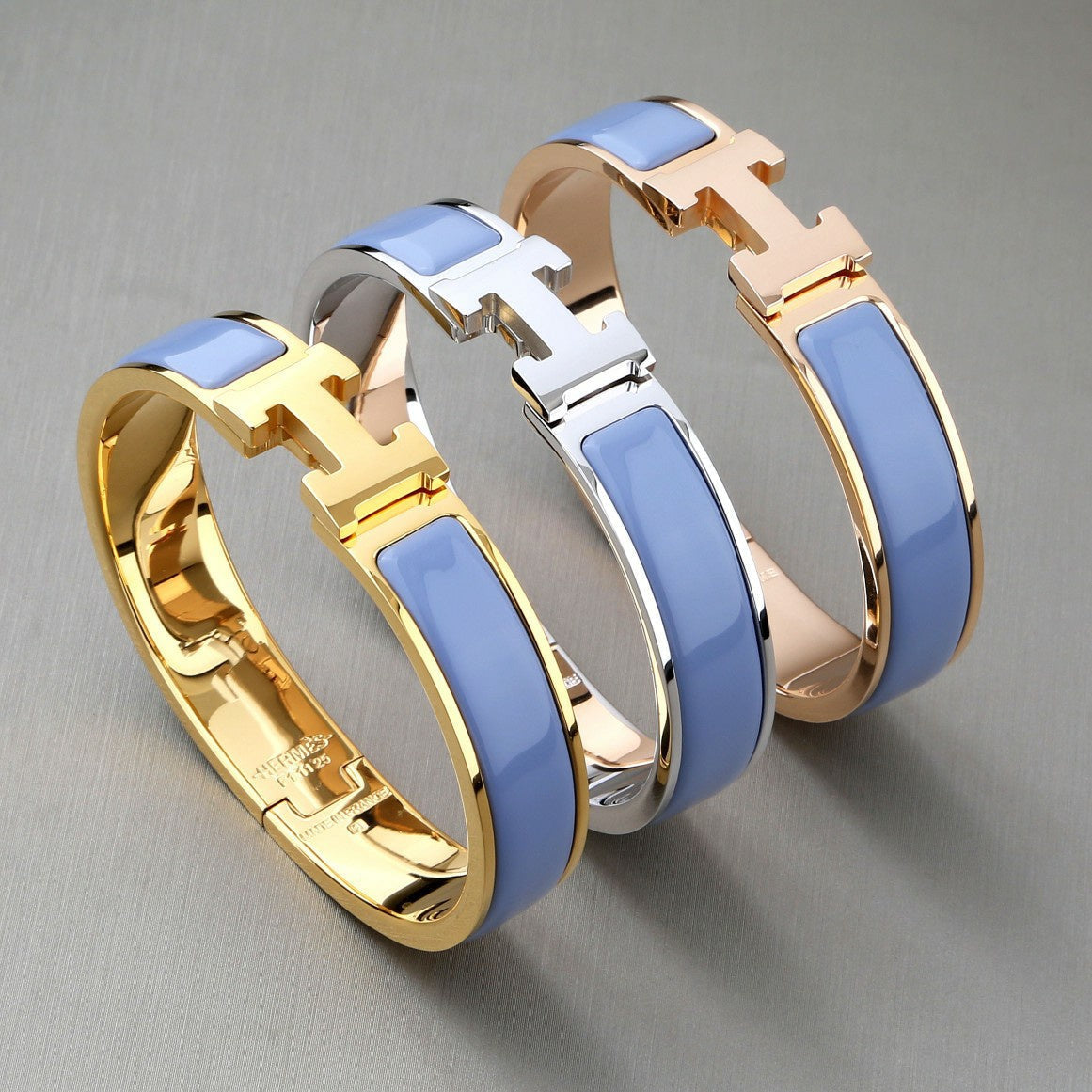 CCjewelry H BRACELET ROMANTIC BLUE 12MM HERME