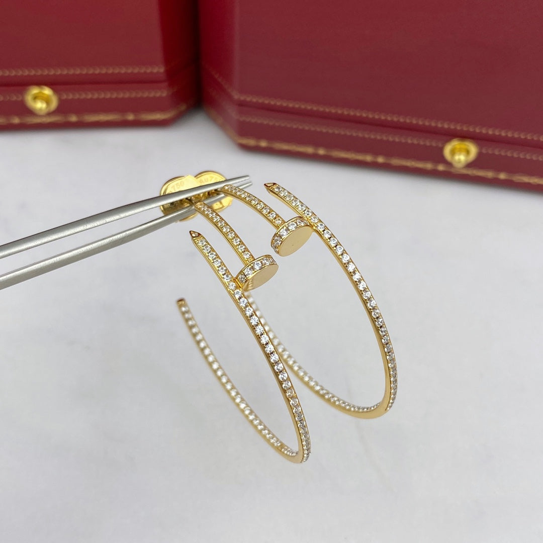 CCjewelry JUSTE EARRINGS FULL DIAMONDS 1.8MM