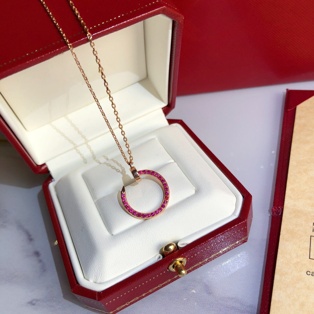 CCjewelry JUSTE NECKLACE GOLD RED DIAMONDS