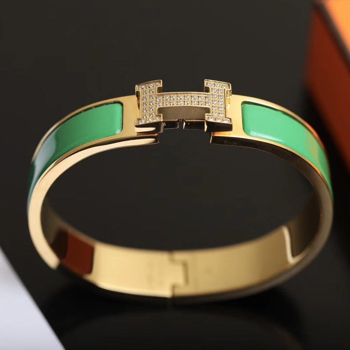 CCjewelry H BRACELET GOLD DIAMOND HERME