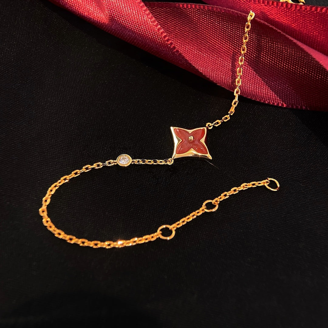 CCjewelry COLOR STAR CARNELIAN PINK GOLD DIAMOND BRACELET L.V