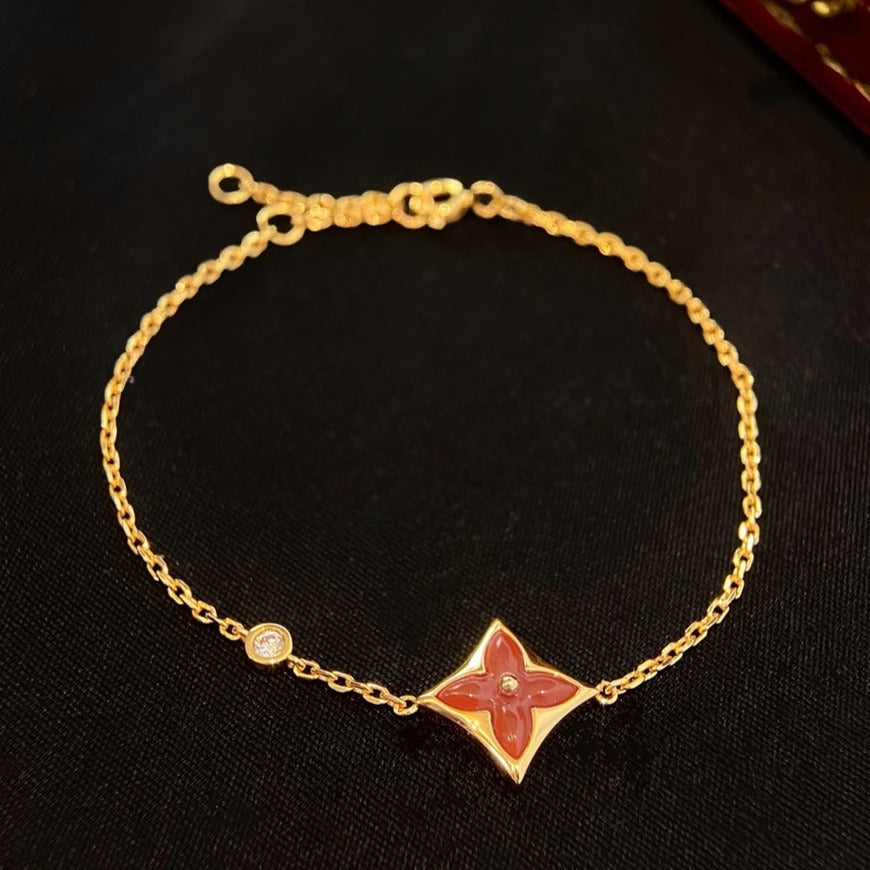 CCjewelry COLOR STAR CARNELIAN PINK GOLD DIAMOND BRACELET L.V