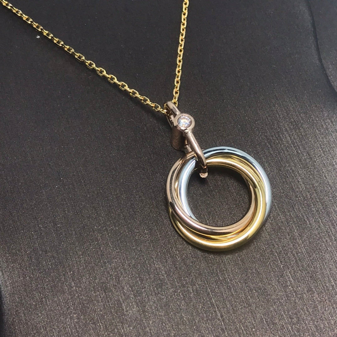 CCjewelry TRINITY SILVER GOLD PINK GOLD NECKLACE