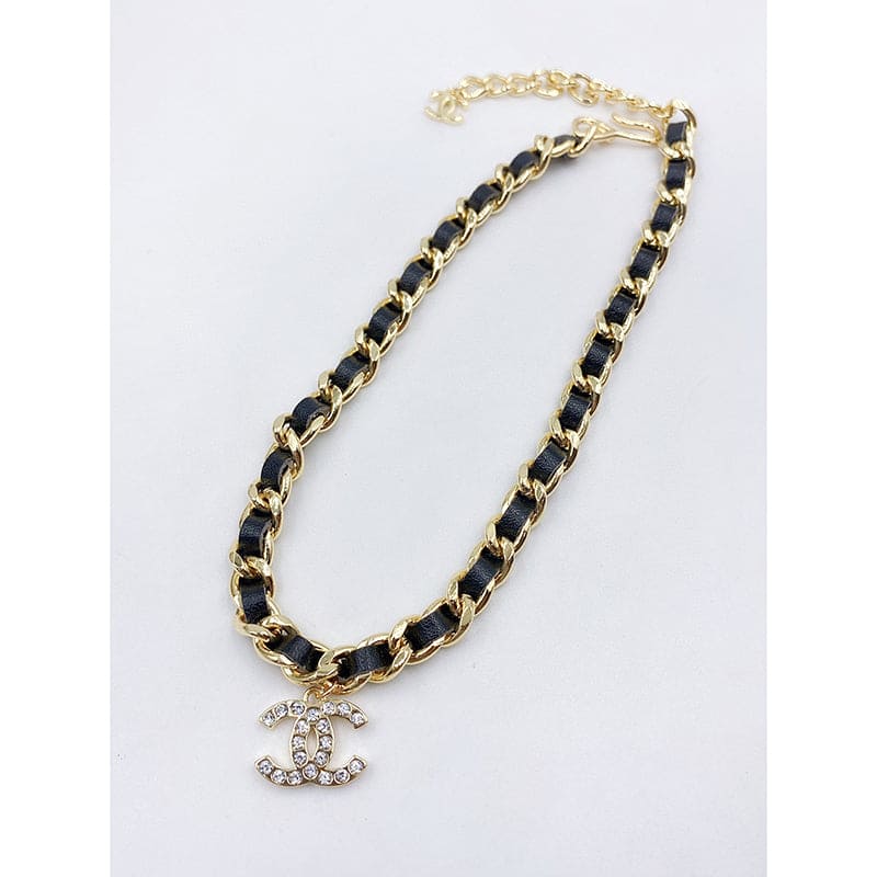 18K  CC1 1995 Rhinestone Necklace