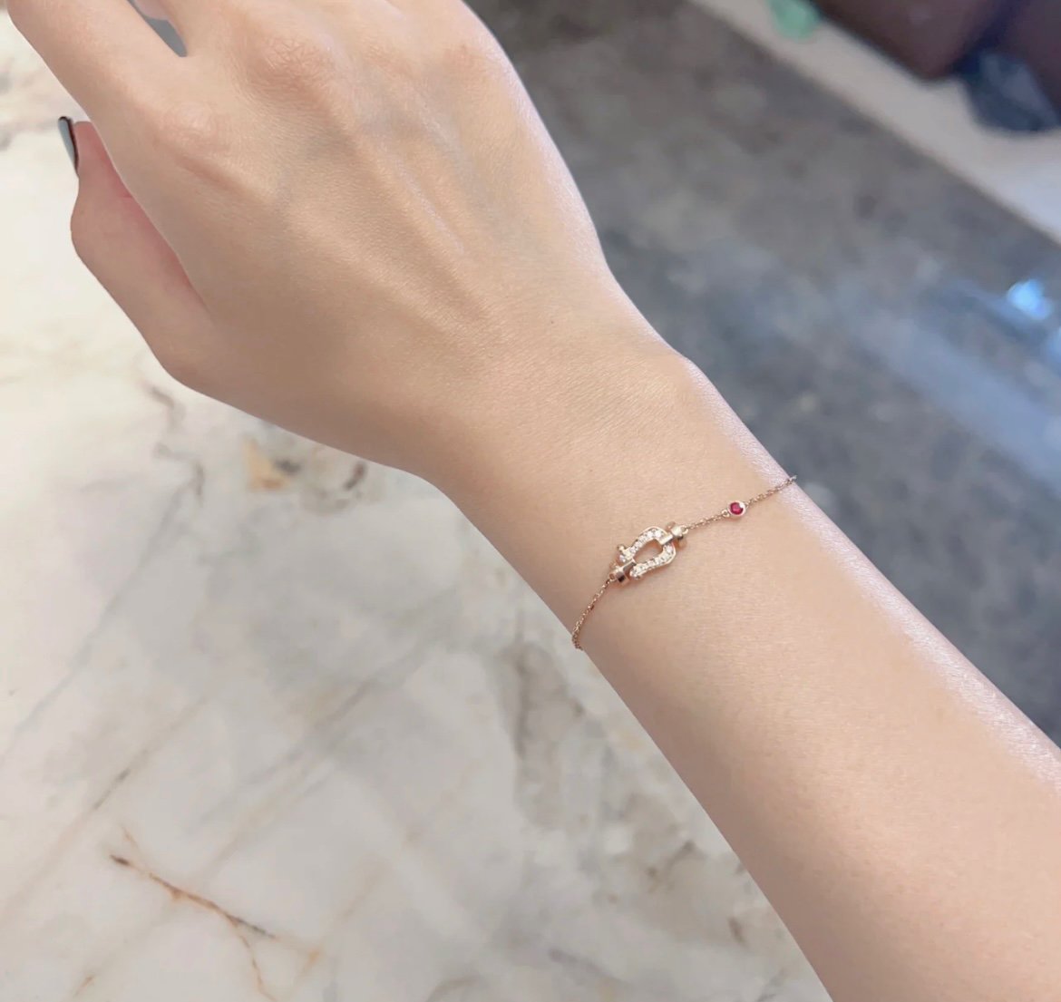CCjewelry FORCE 10 DIAMOND CHAIN LINK PINK GOLD BRACELET FRED