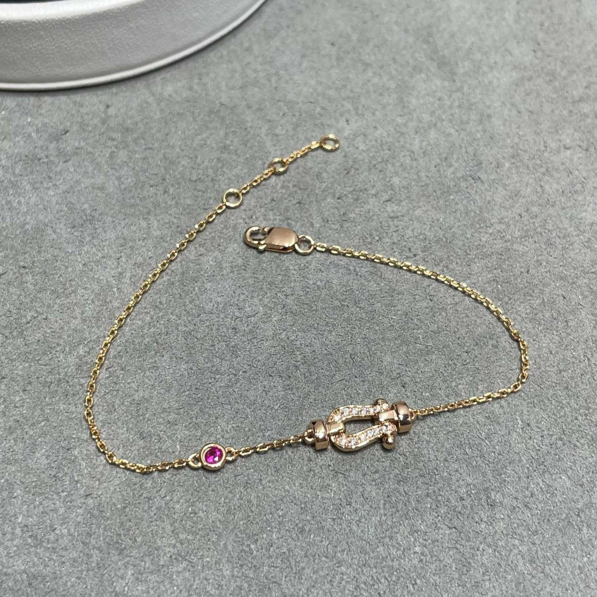 CCjewelry FORCE 10 DIAMOND CHAIN LINK PINK GOLD BRACELET FRED