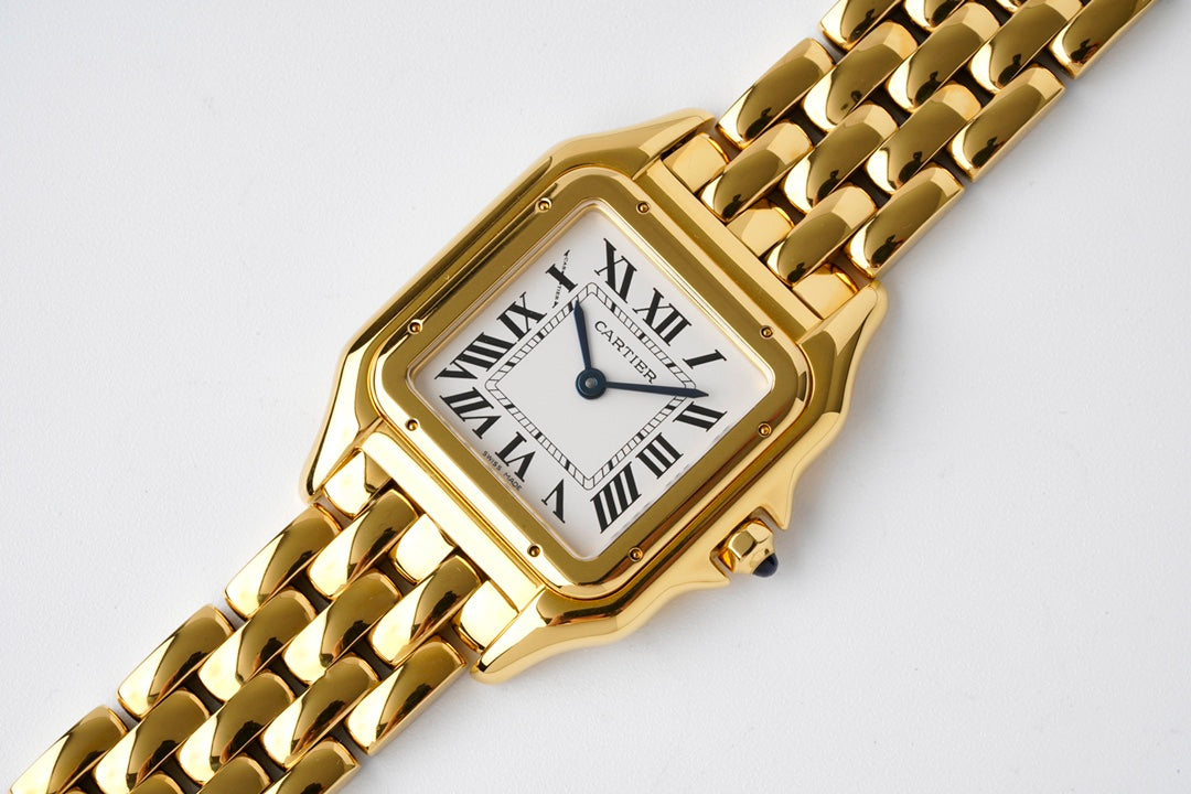 PANTHERE 27MM GOLD CASE WHITE DIAL CARTI WATCH