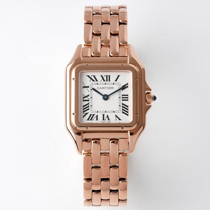 PANTHERE 27MM PINK GOLD WHITE DIAL CARTI WATCH
