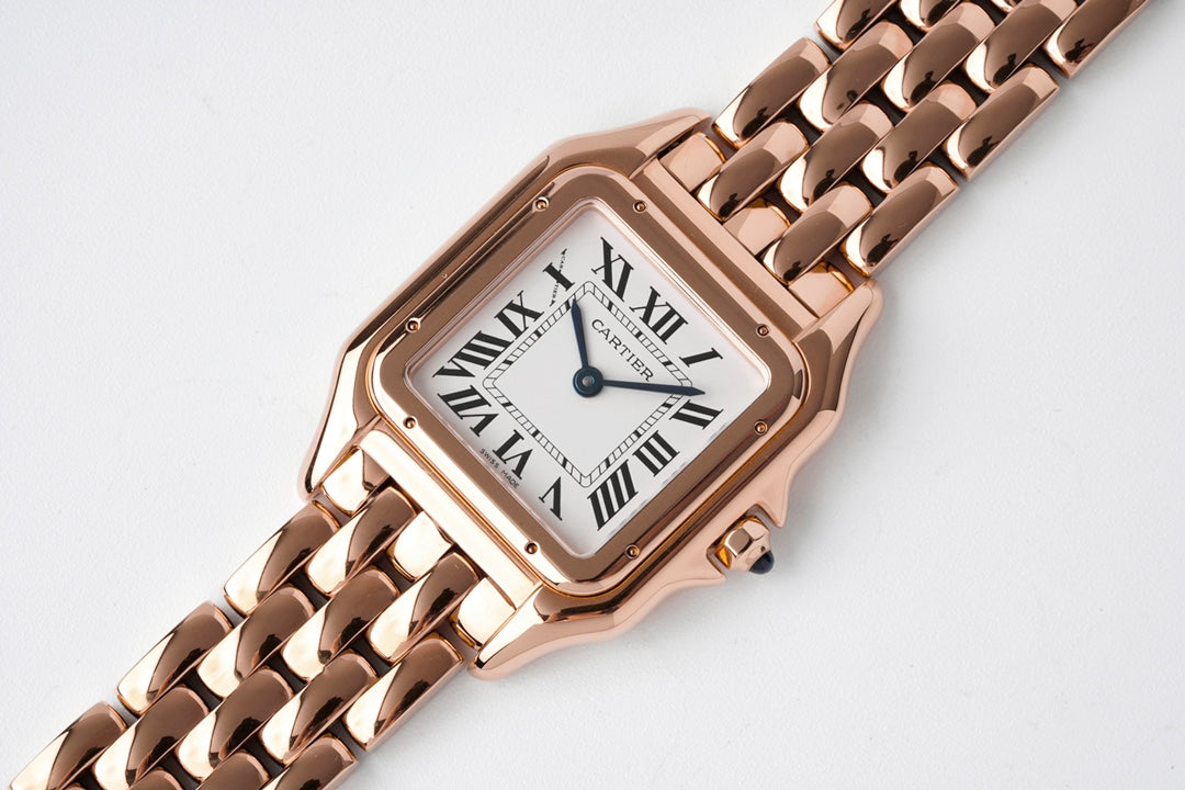 PANTHERE 27MM PINK GOLD WHITE DIAL CARTI WATCH
