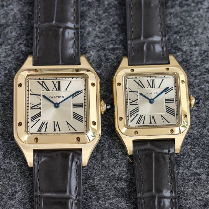 SANTOS DUMONT LADY GOLD CASE LEATHER STRAPCARTI WATCH