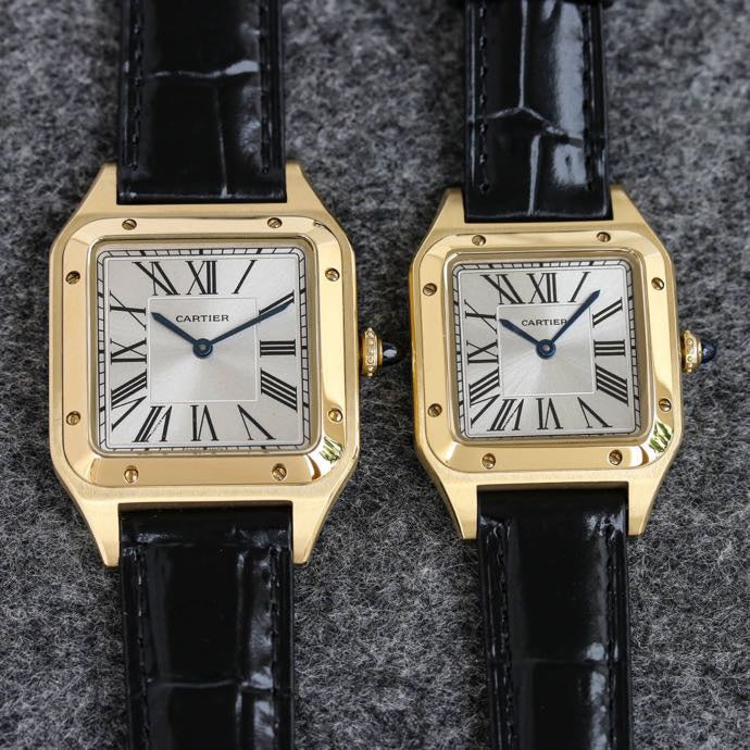 SANTOS DUMONT LADY GOLD CASE LEATHER STRAPCARTI WATCH