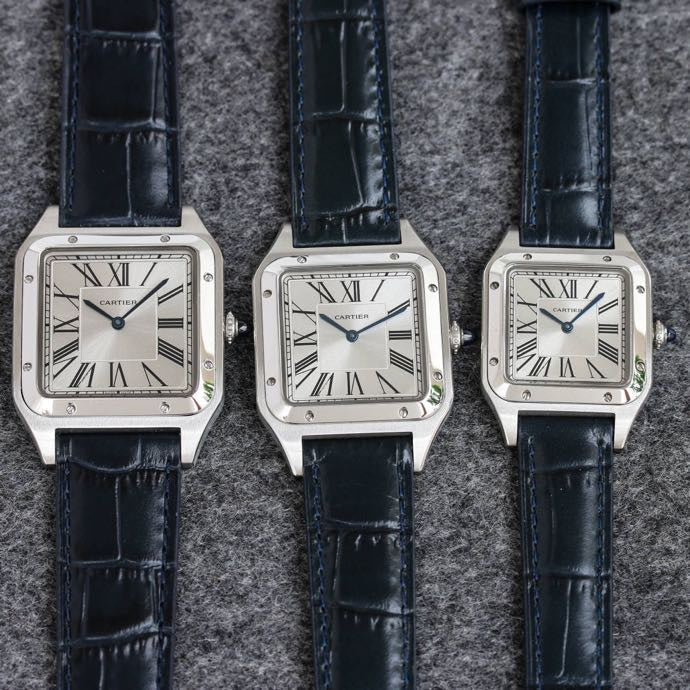 SANTOS DUMONT LADY SILVER CASE LEATHER STRAPCARTI WATCH