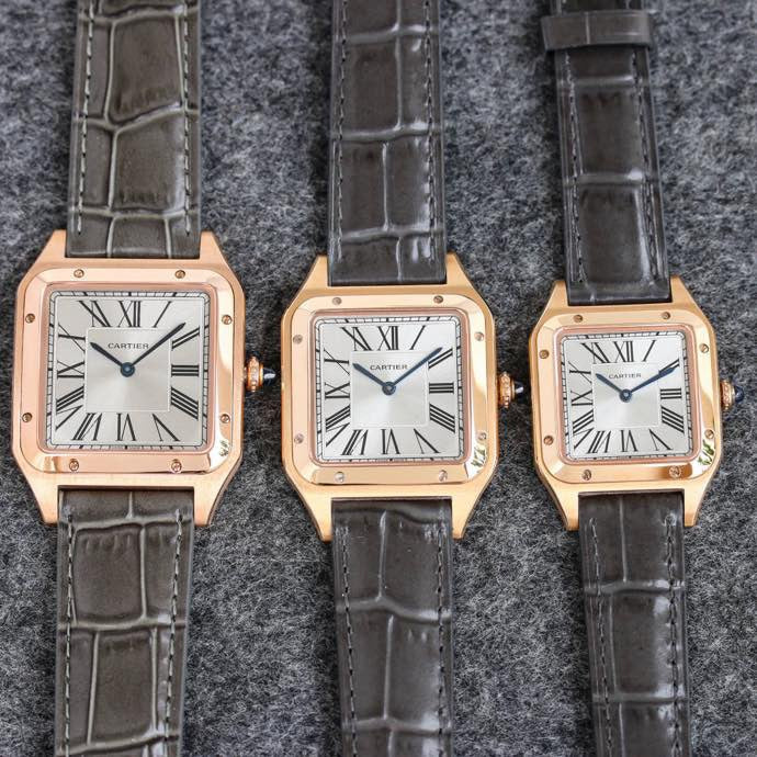 SANTOS DUMONT LADY PINK GOLD CASE LEATHER STRAPCARTI WATCH