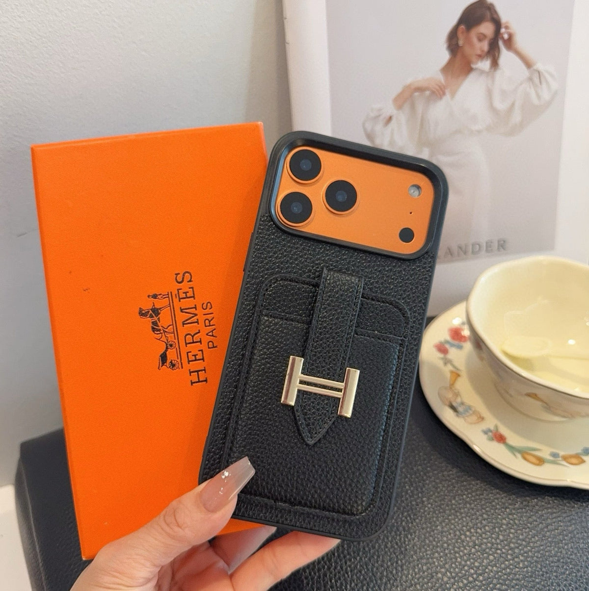 Fashion Aesthetic Shock Absorbing Protective Phone Case  He*mes Series、Fashion Phone Case