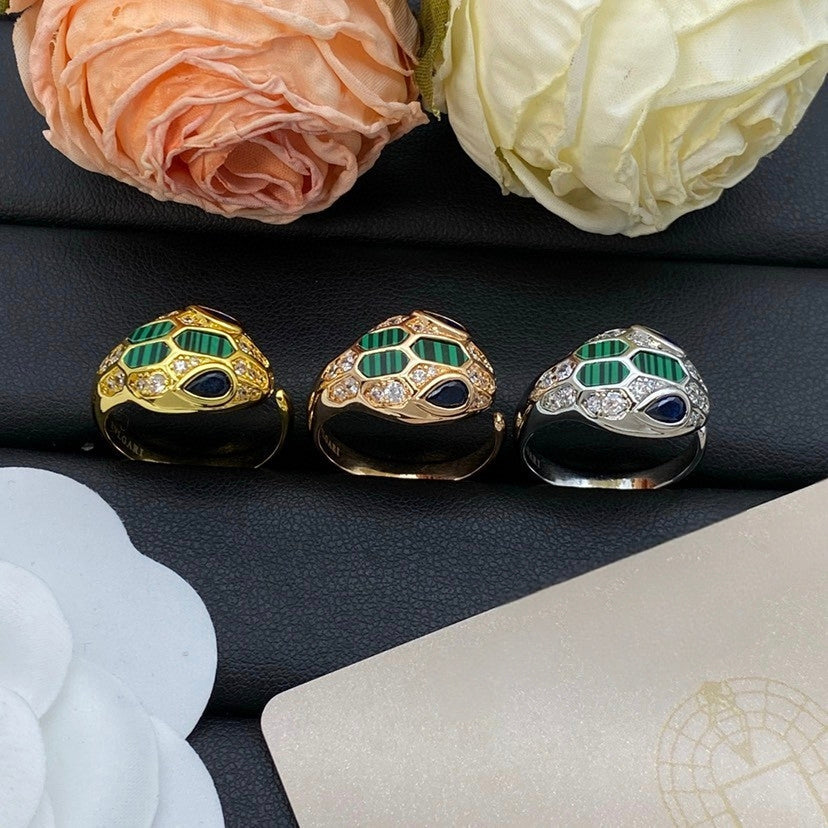 [BV JEWELRY]BRAND NEW ASSORTED SNAKE HEAD MALACHITE RINGS