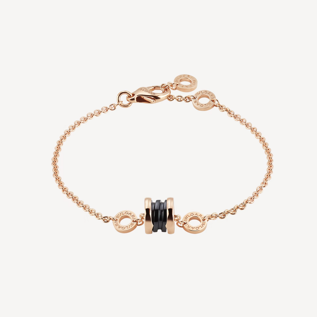 [BV JEWELRY]ZERO 1 SOFT PINK GOLD AND BLACK CERAMIC BRACELET