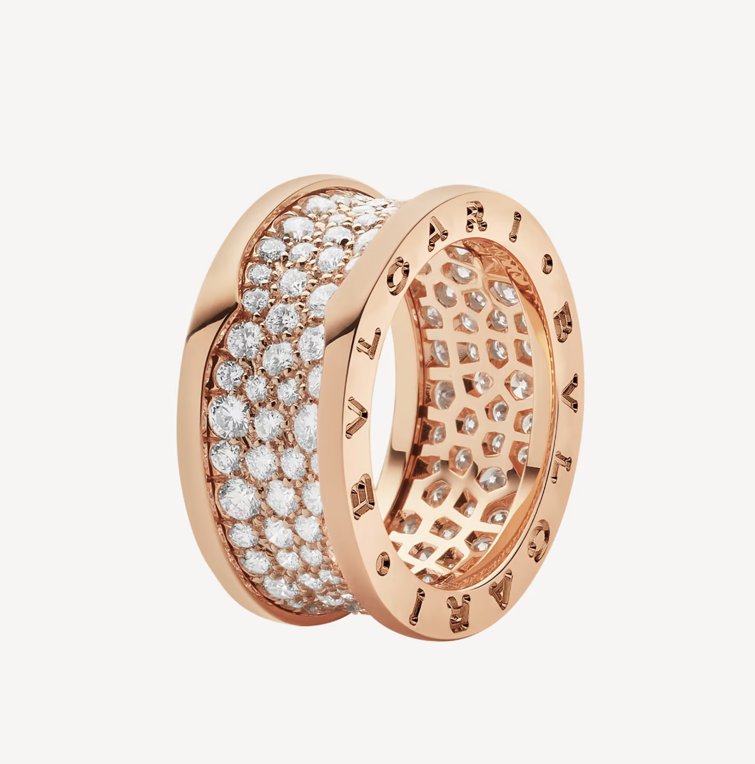 [BV JEWELRY]ZERO 1 WITH PAVED DIAMONDS ON THE SPIRAL RING