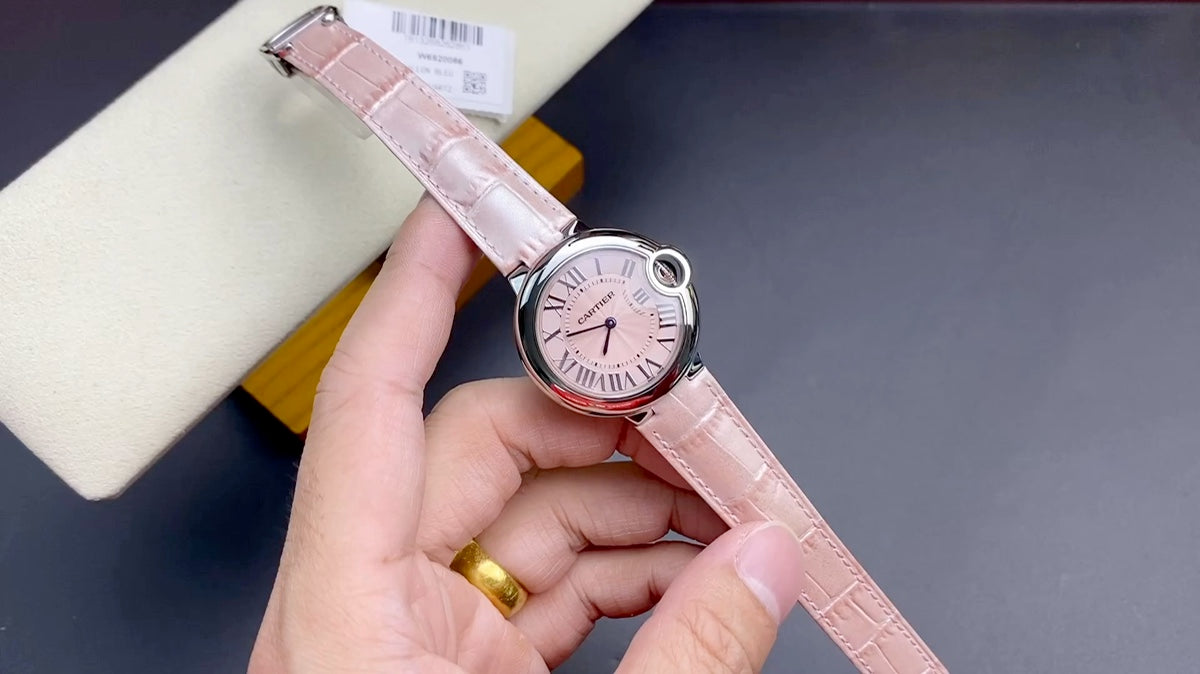 CC Balloon 33mm Silver Pink LeatherCARTI WATCH