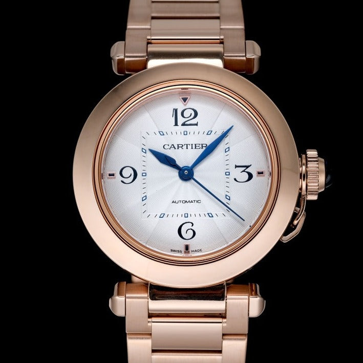 pasha 35mm automatic pink gold white dialCARTI WATCH