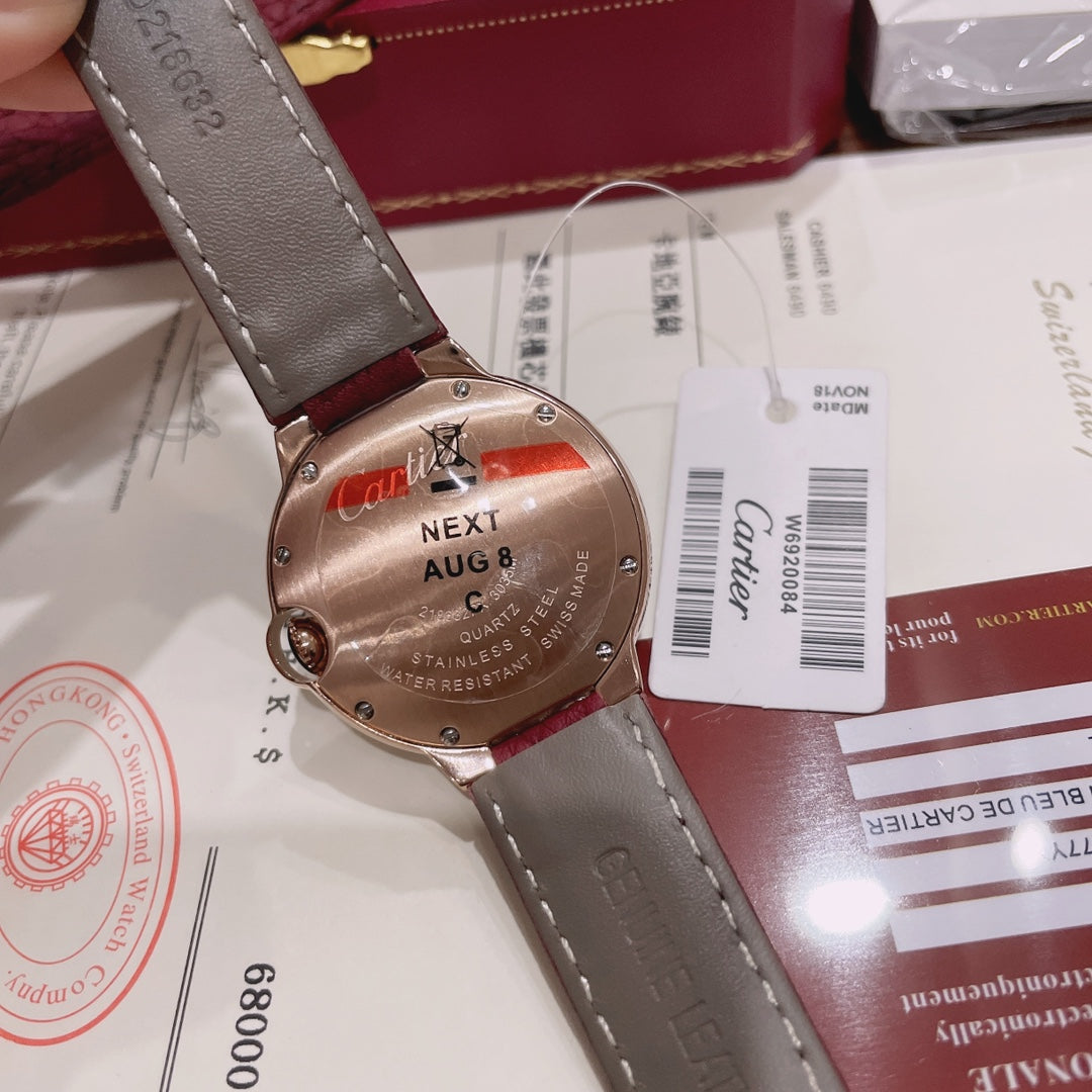CC Ballon Bleu 36mm Diamond LeatherCARTI WATCH