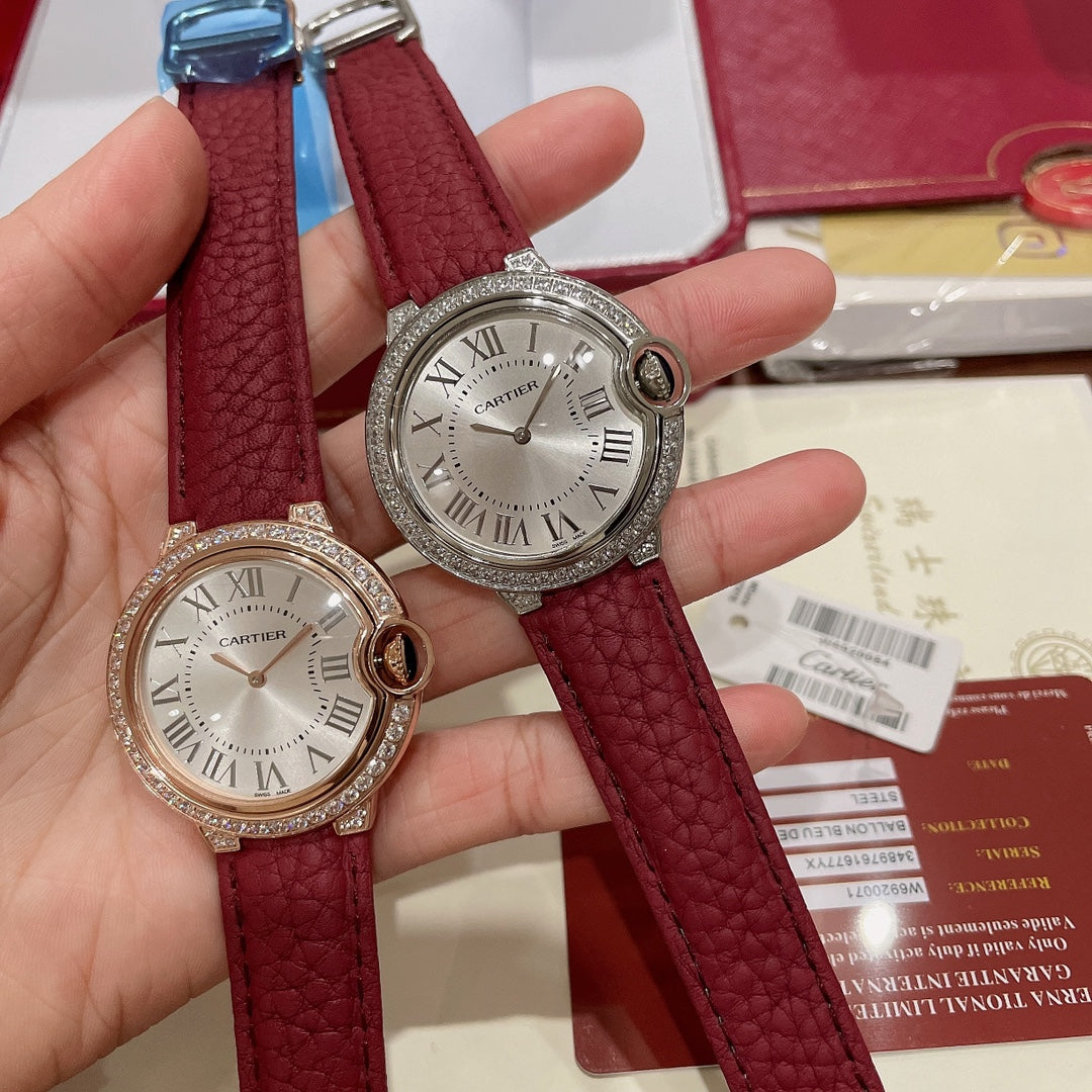 CC Ballon Bleu 36mm Diamond LeatherCARTI WATCH