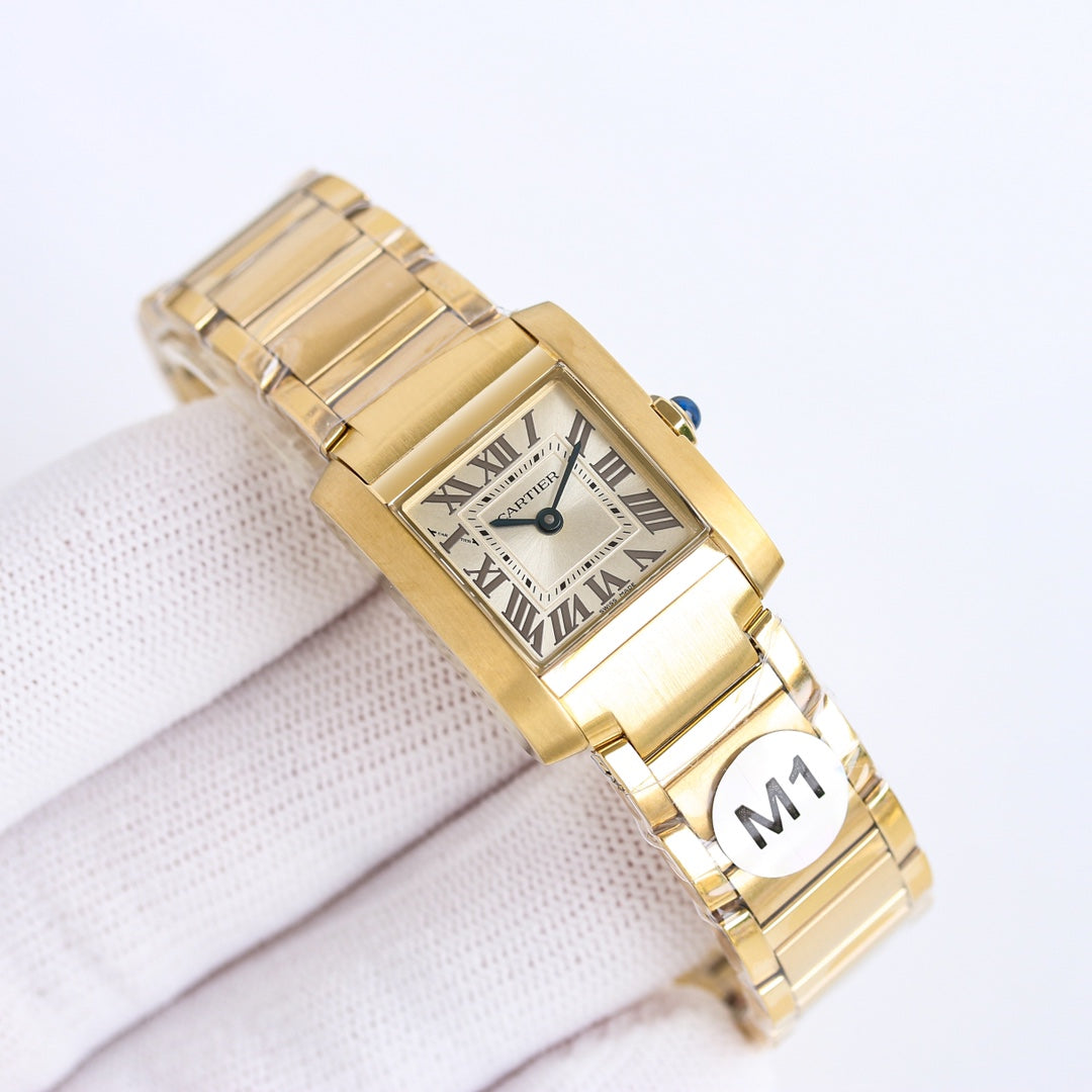TANK FRANCAISE GOLD GREY DIAL CARTI WATCH