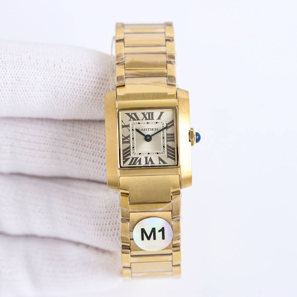 TANK FRANCAISE GOLD GREY DIAL CARTI WATCH